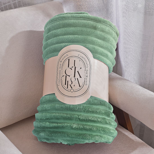 My Home Luxury Fleece Blanket Super Double 220x240cm Green