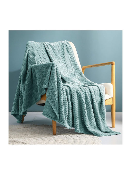 My Home Luxury Κουβέρτα Fleece Μονή 160x220εκ. Μέντα