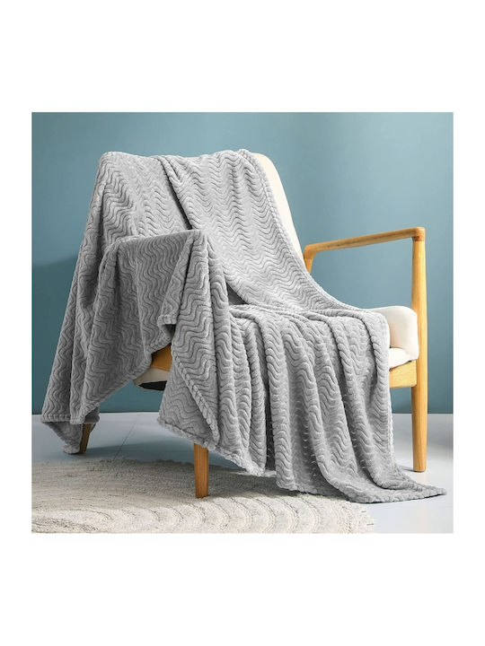 My Home Luxury Κουβέρτα Fleece Υπέρδιπλη 220x240εκ. Ανοιχτό Γκρι BL220-11