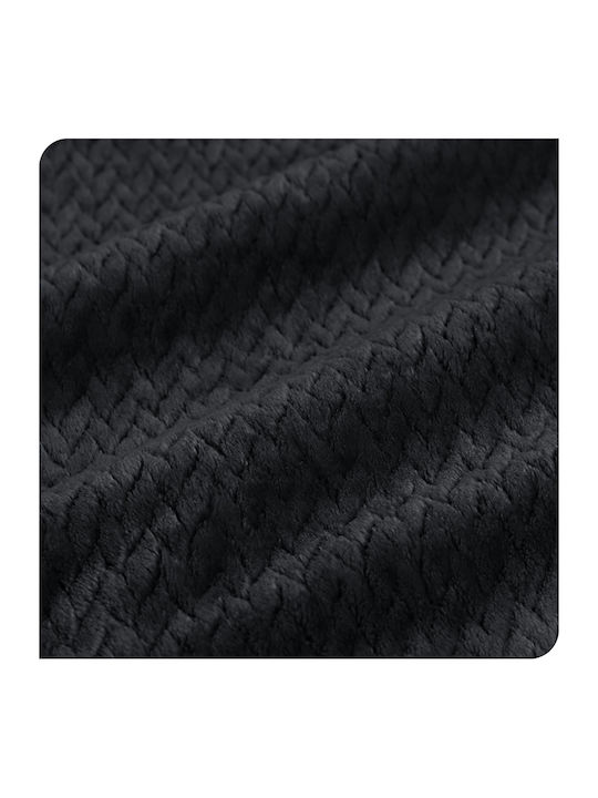 My Home Luxury Κουβέρτα Fleece Υπέρδιπλη 220x240εκ. Μαύρη