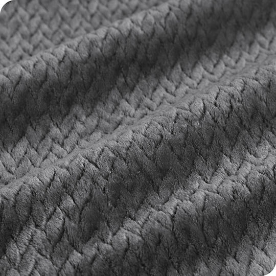 My Home Luxury Κουβέρτα Fleece Μονή 160x220εκ. Σκούρο Γκρι BL160-16