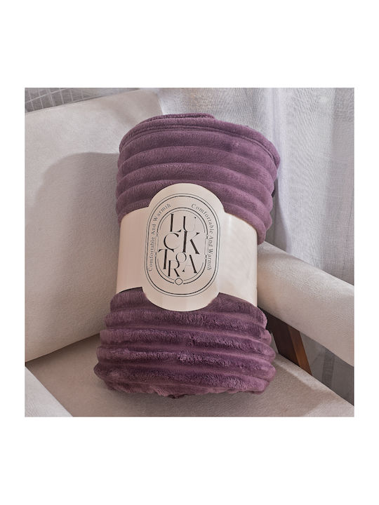 My Home Luxury Κουβέρτα Fleece Μονή 160x220εκ. Λιλά MRS-06