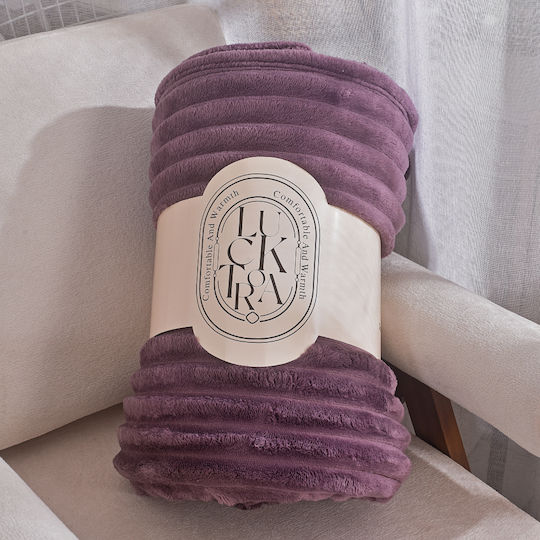 My Home Luxury Κουβέρτα Fleece Μονή 160x220εκ. Λιλά