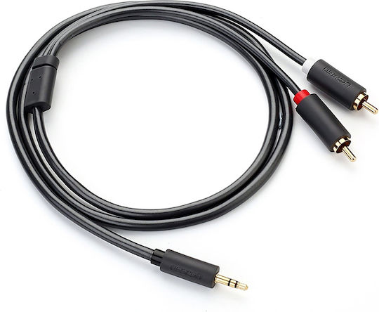 Ugreen 3.5mm Male - RCA Male Audio Cable Black 2m with Gold Plated Terminals 10510