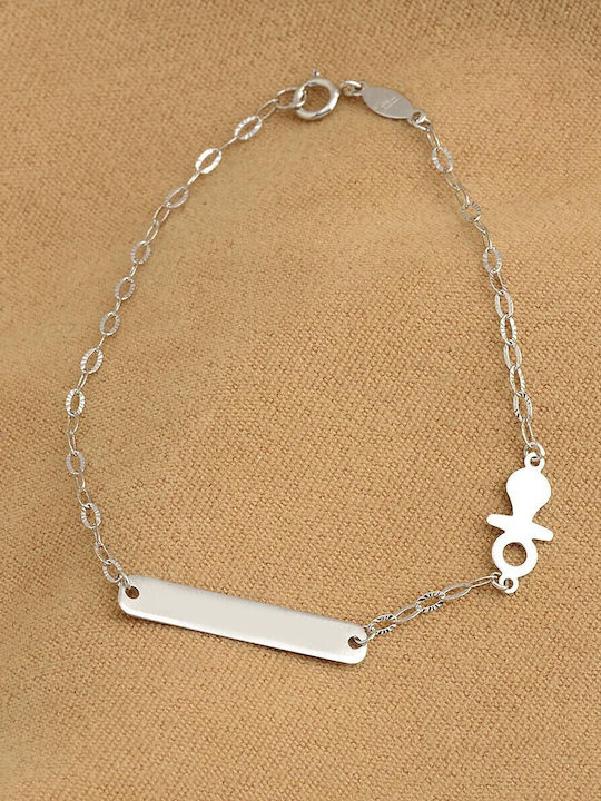 Ioannou24 Kinderarmband ID aus Weißgold 9K