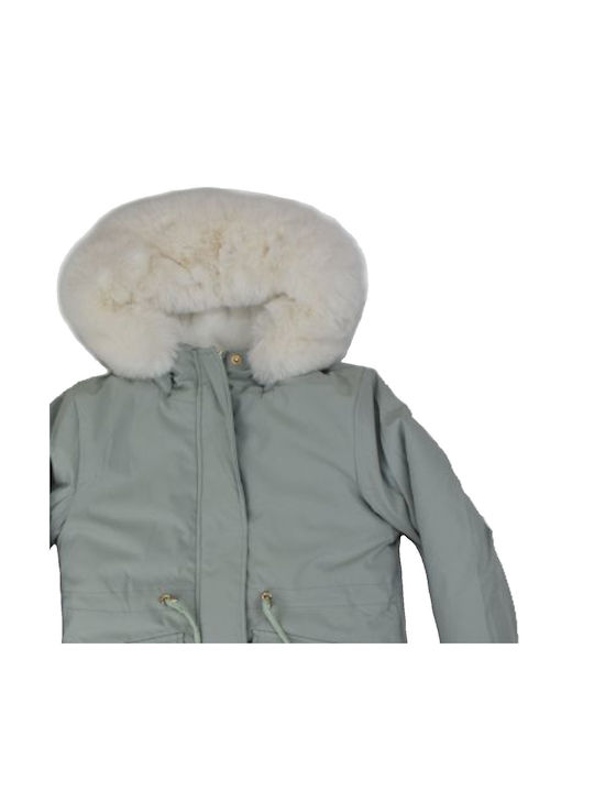 Joyce Kids Casual Jacket with Hood Pistachio