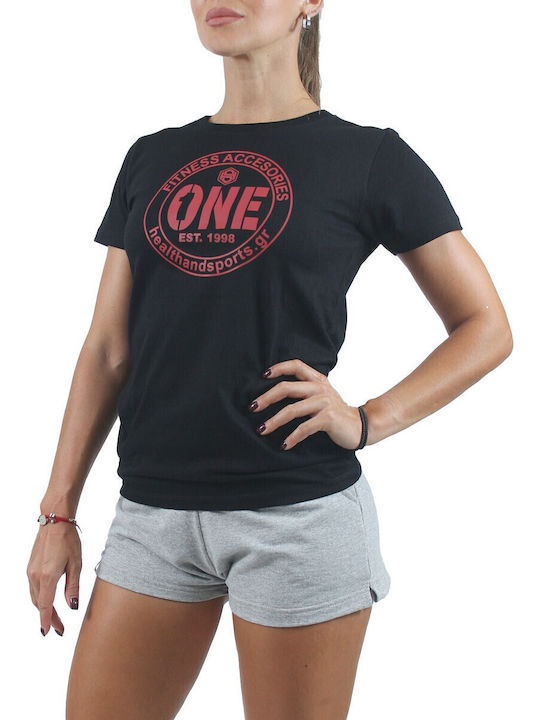 Γυναικείο T-shirt Μαύρο, Κόκκινο