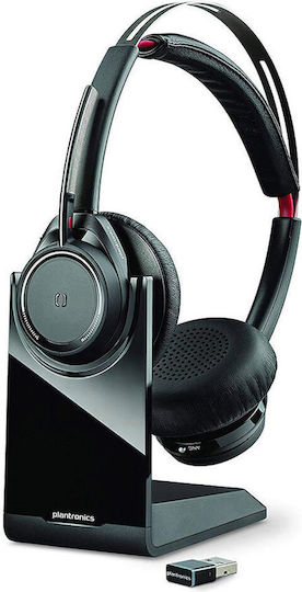 Voyager Focus UC with Microsoft Teams Ασύρματα Over Ear Multimedia Ακουστικά με μικρόφωνο και σύνδεση Bluetooth / USB-A