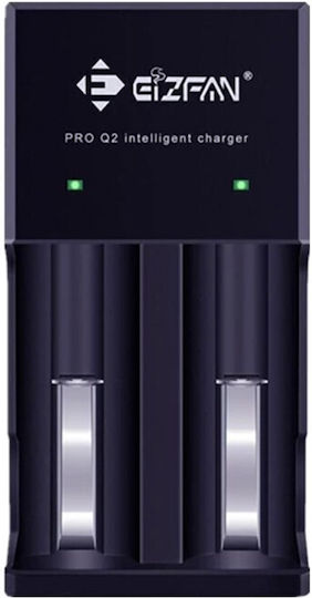 Efan Q2 Φορτιστής 2 Μπαταριών Li-ion Μεγέθους 18650/16340/26650/14500