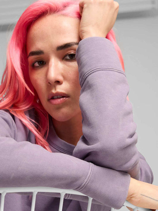 Gekürzt Damen Sweatshirt Lila