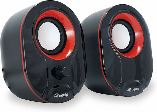 Equip Stereo 2.0 Ηχεία Υπολογιστή 2.0 με Ισχύ 3W Κόκκινα