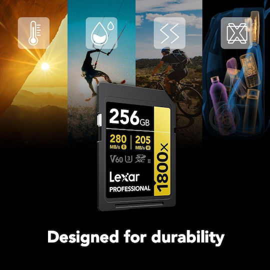 Lexar Professional 1800x SDXC 256GB U3 V60 UHS-II 280MB/s