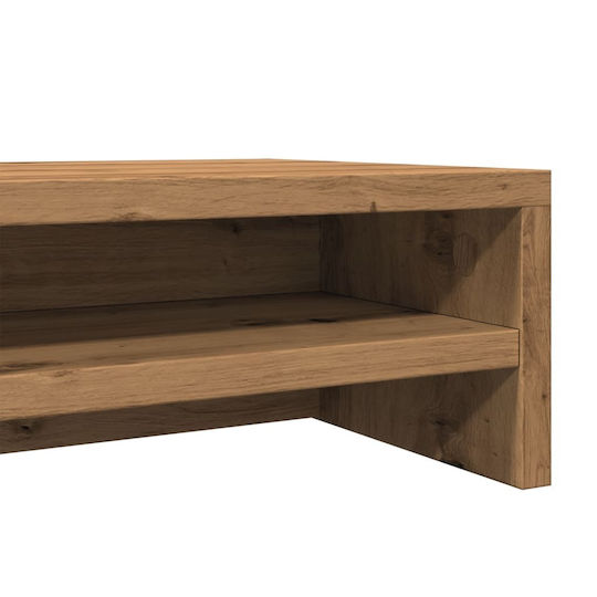 vidaXL Artisan Stejar Tabletop Suport pentru 2 Monitoare Stejar Maro