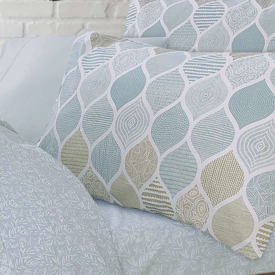 Espree Sheet Sets King Size 280x270cm. Geo Blue 4pcs