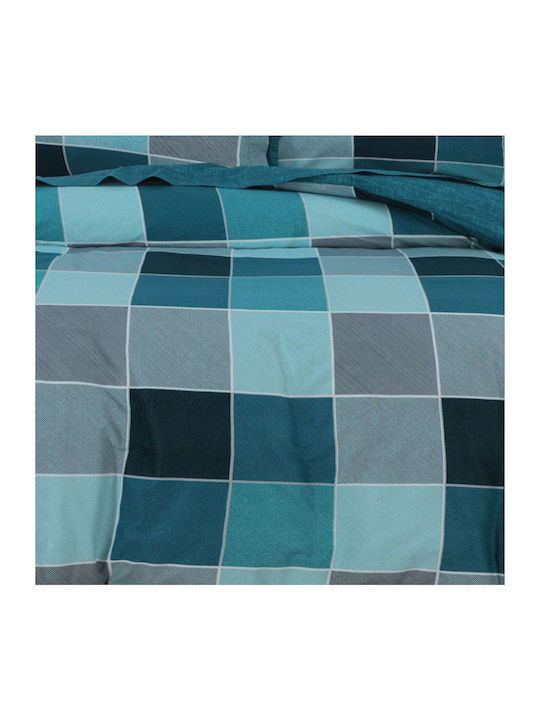 Espree Set Cearșafuri King Size cu Elastic 180x200+35cm. Naty Albastru 4buc