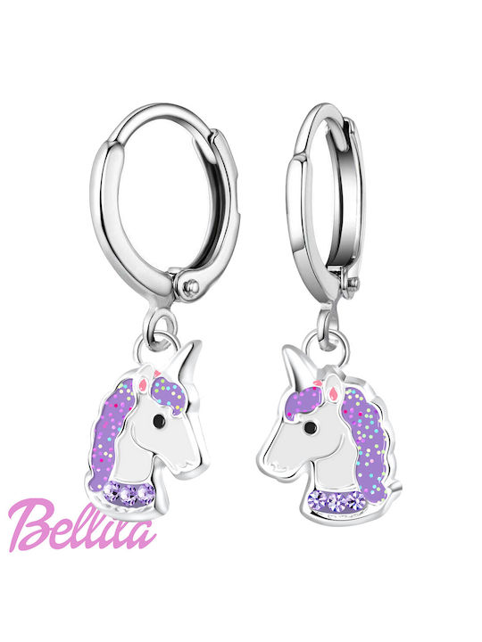 Hypoallergenic Kids Earrings Pendants Unicorns from Silver