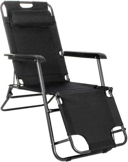 Lounger-Armchair Beach Black 80x60x153cm