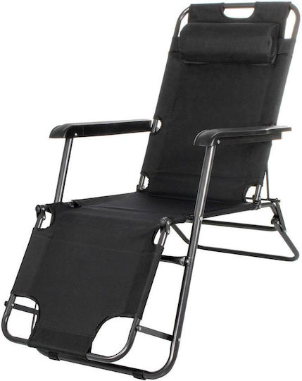 Lounger-Armchair Beach Black 80x60x153cm