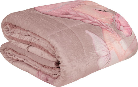 Das Home Kinderbettdecke Einzel mit Hollowfiberfüllung Nude, Pink 160x220cm