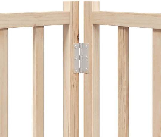 Faltbare Hundegitter-Trennwand 9 Paneele 450 cm Pappelholz Braun 50 x 90 x 2 cm