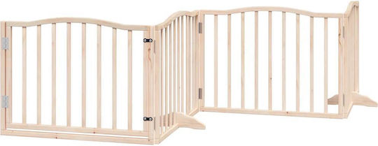Vidaxl Dog Gate Divider Folding 6 Panels 480cm Poplar Wood Brown