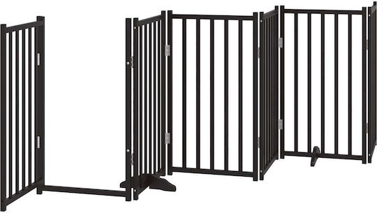 Hundezaun Klappbarer Raumteiler 12 Paneele 600cm Pappelholz Schwarz 50 x 90 x 2 cm