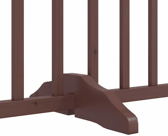 Dog Gate Divider Folding 6 Panels 480cm Poplar Wood Brown 80 X 60 X 2 Cm