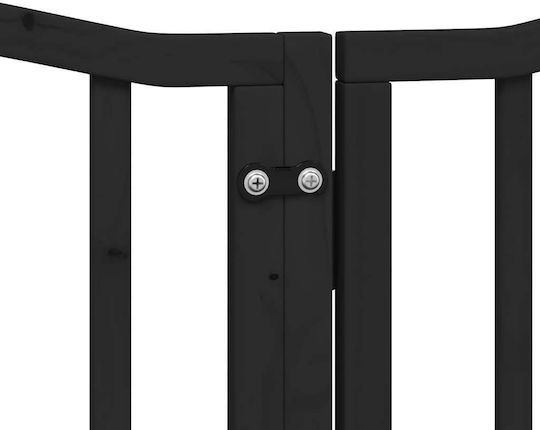 Vidaxl Dog Barrier Gate Folding 9 Panels 450cm Poplar Wood Black