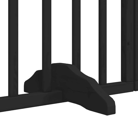 Vidaxl Dog Barrier Gate Folding 9 Panels 450cm Poplar Wood Black