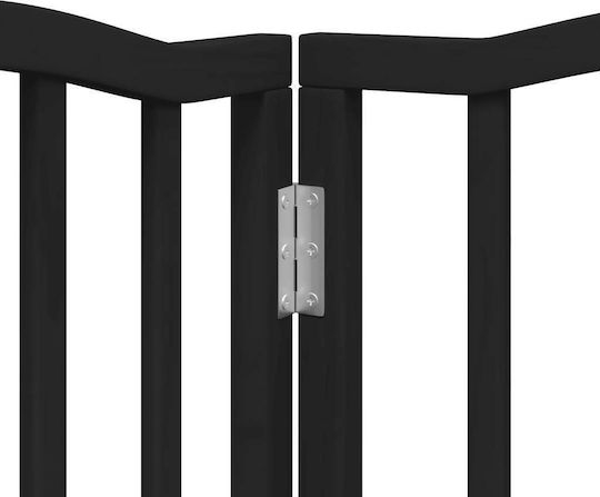 Vidaxl Dog Barrier Gate Folding 9 Panels 450cm Poplar Wood Black