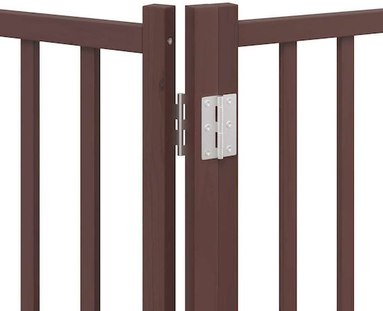 Dog Gate Divider Folding 6 Panels 480cm Poplar Wood Brown 80 X 60 X 2 Cm