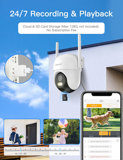 Arenti AREOP1 IP Κάμερα Παρακολούθησης Wi-Fi Full HD+ 4MP Αδιάβροχη με Αμφίδρομη Επικοινωνία