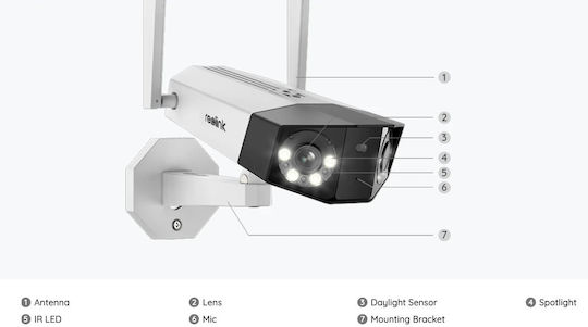 Reolink Duo Series IP Dual Κάμερα Παρακολούθησης Wi-Fi 4K Αδιάβροχη με Αμφίδρομη Επικοινωνία