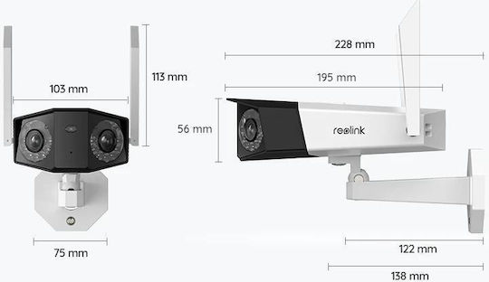 Reolink Duo Series IP Dual Κάμερα Παρακολούθησης Wi-Fi 4K Αδιάβροχη με Αμφίδρομη Επικοινωνία