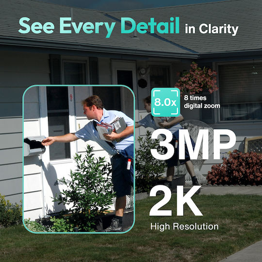 Botslab W313 IP Surveillance Camera Wi-Fi Full HD+ 3MP Waterproof Battery Powered with Two-Way Communication and Lens 4mm