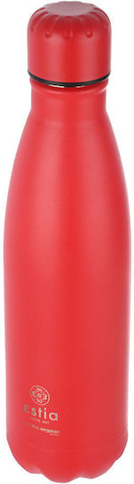 Estia Travel Flask Save Aegean Recyclable Bottle Thermos Stainless Steel BPA Free 500ml Scarlet Red