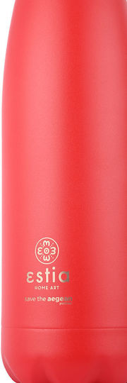 Estia Travel Flask Save Aegean Recyclable Bottle Thermos Stainless Steel BPA Free 500ml Scarlet Red