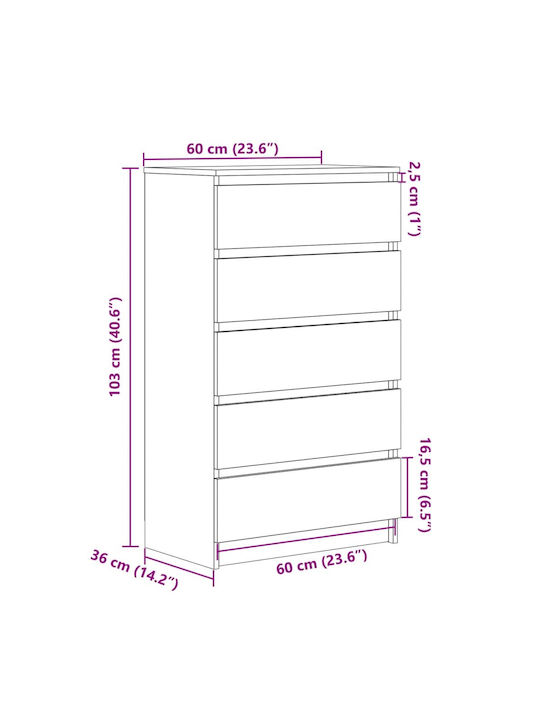 Comoda pentru Dormitor Maro 60x36x103buc