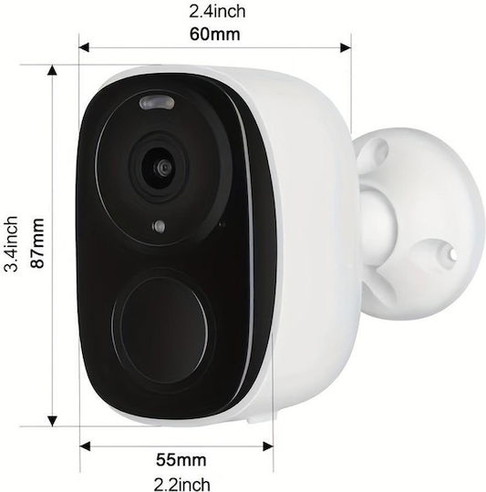 080036 IP Surveillance Camera Wi-Fi Full HD+ 3MP Waterproof Battery with Two-Way Communication