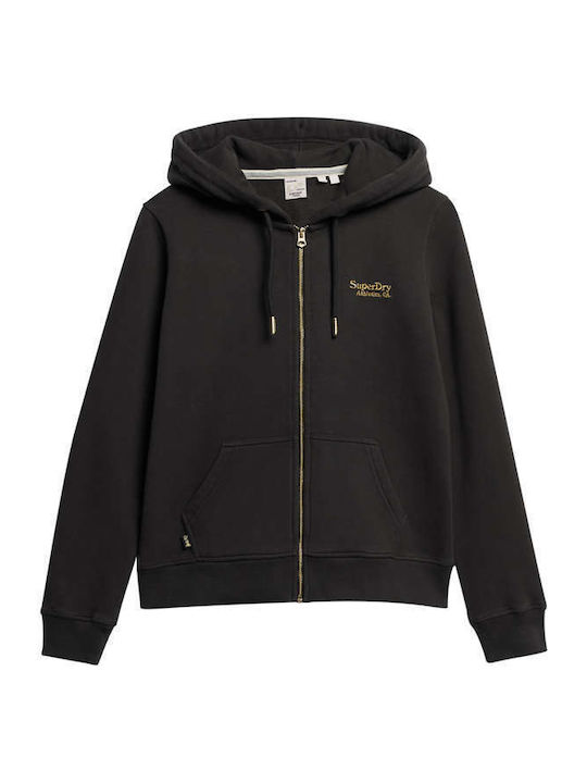Women's Sweatshirt Jacket Hooded Black
