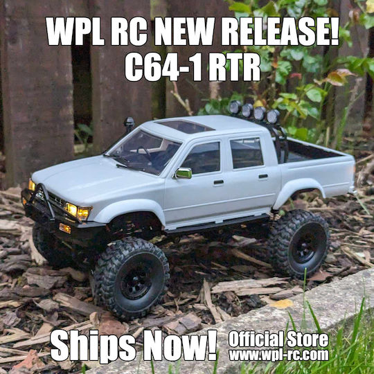 Wpl C64-1 RC Car Toyota Hilux Four-Wheel Drive Lifted 1/14 2.4g 4WD RTR Proportional Control White