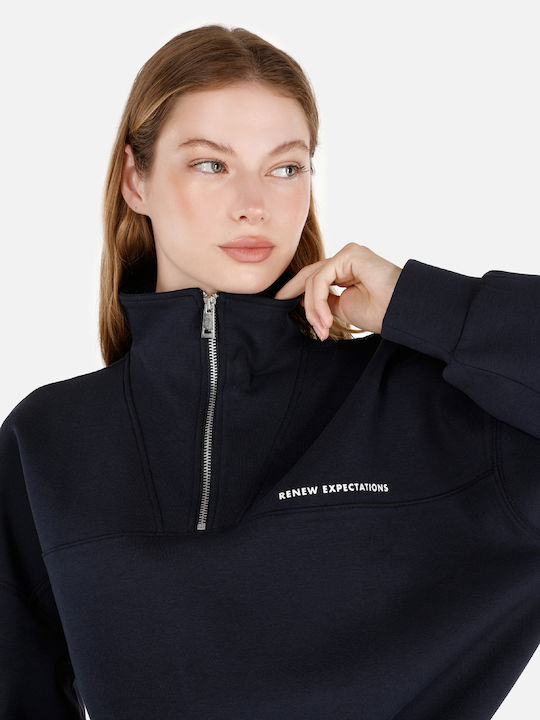 Γυναικείο Φούτερ με Κουκούλα Navy Blue