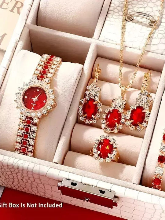 Stainless Steel Jewelry Wristwatch Set