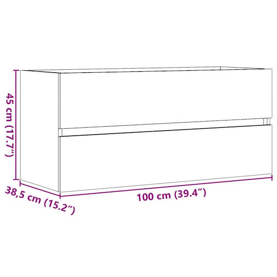 vidaXL Blat fără Lavoar L100xW38.5xH45cm Coffee