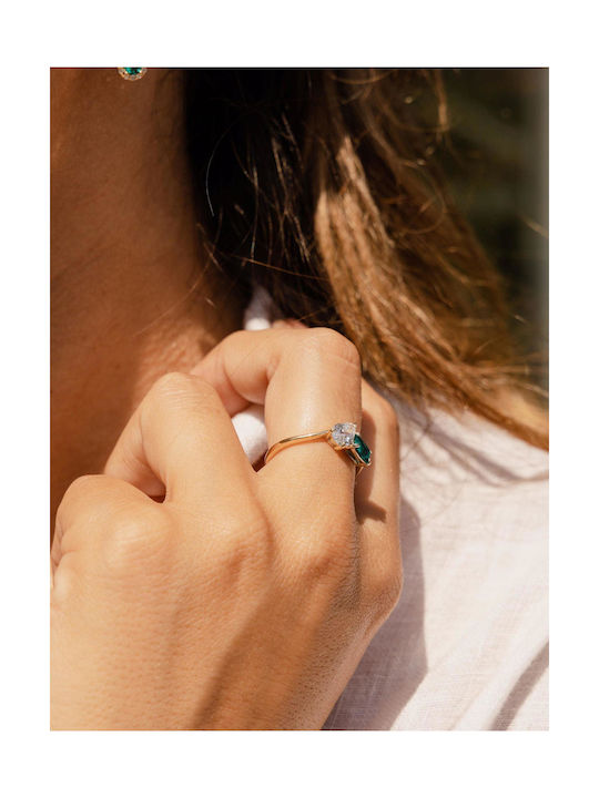 Themelidis Jewels Γυναικείο Δαχτυλίδι με Ζιργκόν από Χρυσό 14Κ