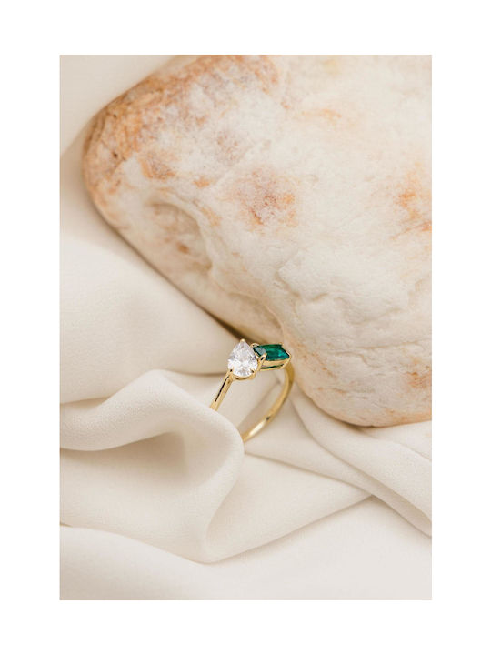 Themelidis Jewels Γυναικείο Δαχτυλίδι με Ζιργκόν από Χρυσό 14Κ