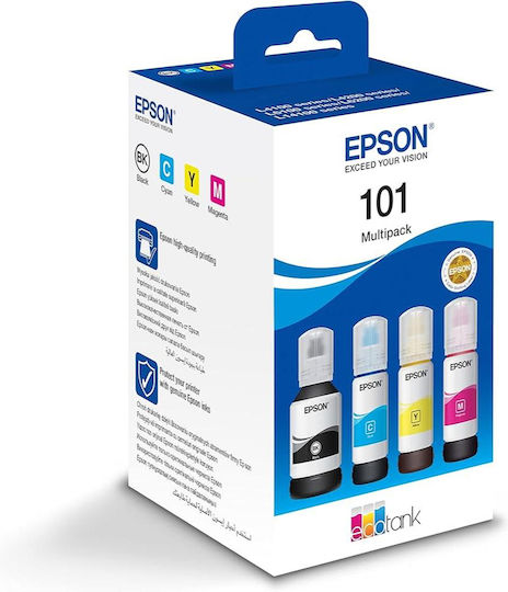 Epson 101 Original Pack of 4 InkJet Printer Inks Yellow / Cyan / Magenta / Black (C13T03V64A)