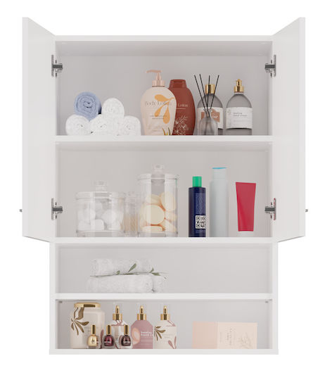 TOH Badezimmerschrank B63xT30xH90cm Weiß