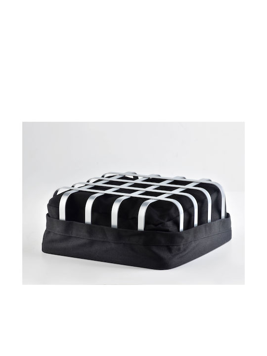 Cookini Ψωμιέρα Μεταλλική Ασημί 22x22x22cm