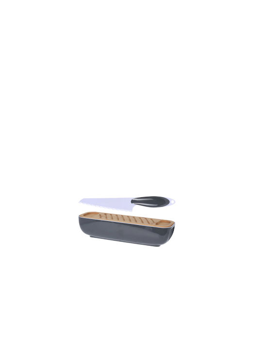 Excellent Houseware Ψωμιου Σανιδα Κοπης Μαχαιρι Brotkasten Kunststoff Gray 40x12.5x8.5cm